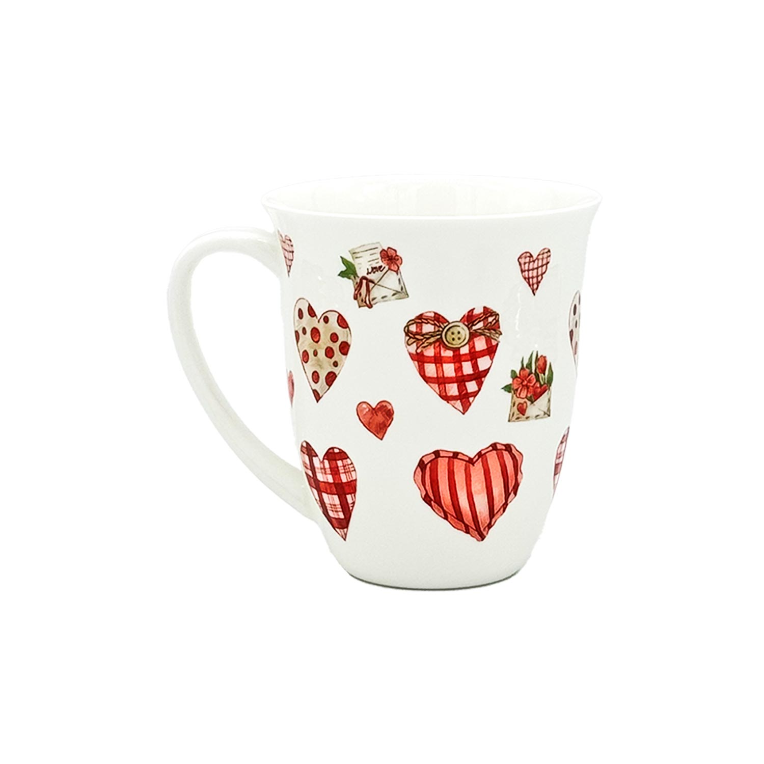 Teetasse "Lovely Hearts" 400 ml – Romantischer Genuss aus edlem Fine Bone China