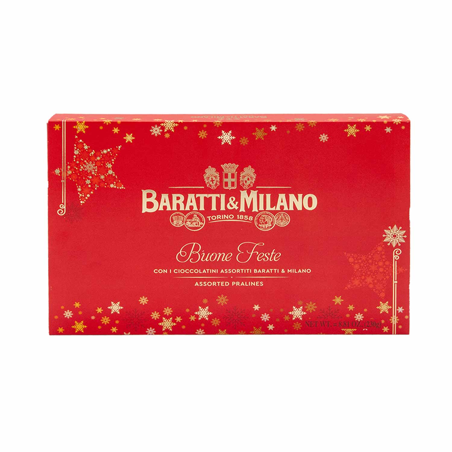 Baratti & Milano Weihnachtsgeschenkbox mit Auswahl an italienischen Pralinen, 230g